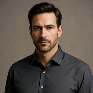 Ermenegildo Zegna Charcoal Long-Sleeve Button-Down Shirt – Size XXL